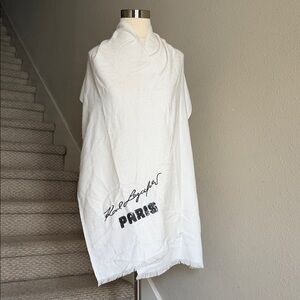Karl Lagerfeld White Paris Wrap, Embroidered & Sequin Design
